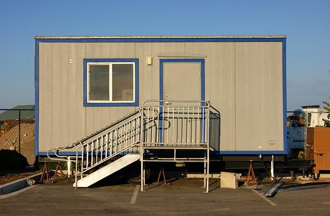 mobile office units parked at a job site